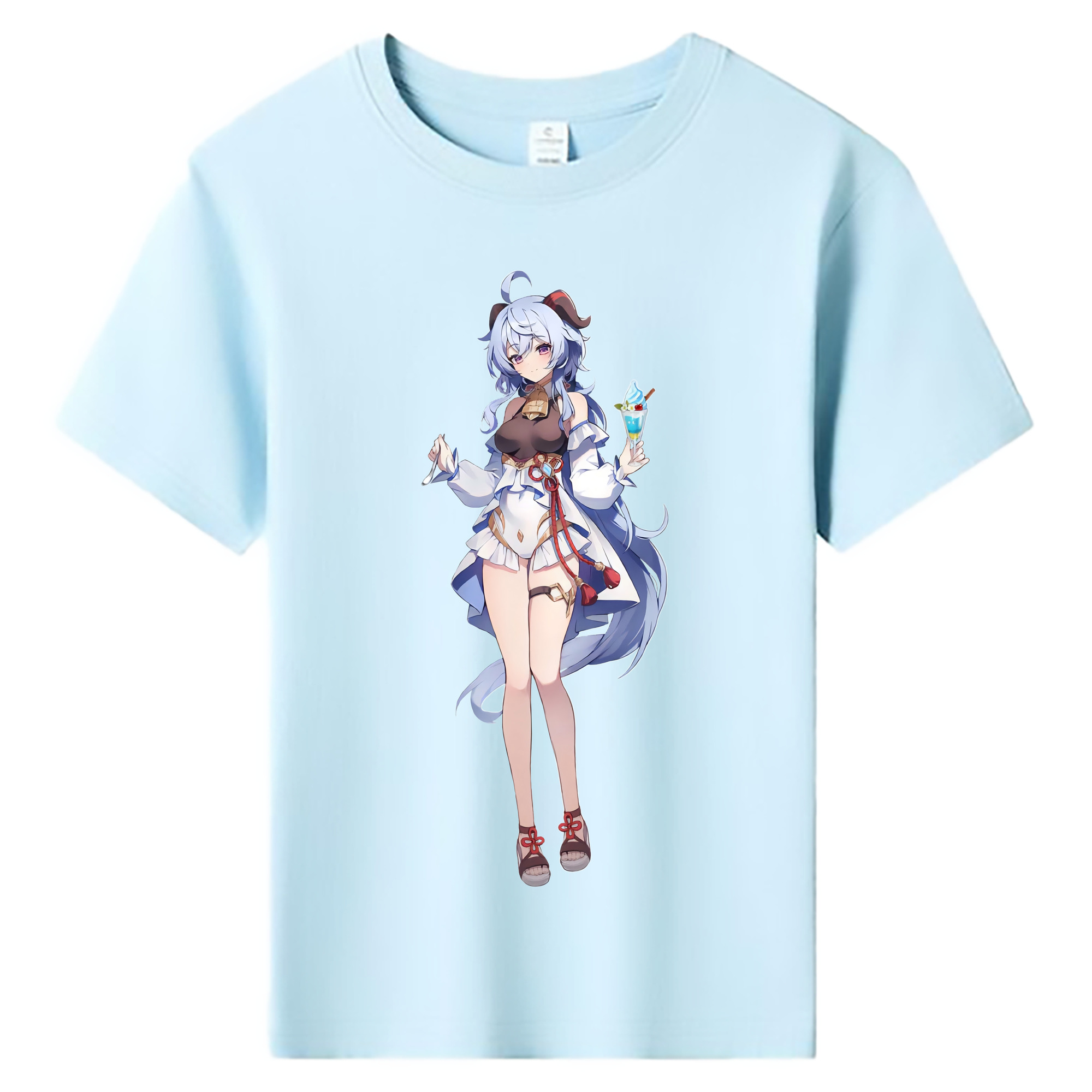げんし神 甘雨 かんう genshin Ganyu 綿100％キッズTシャツ（フロントプリント）